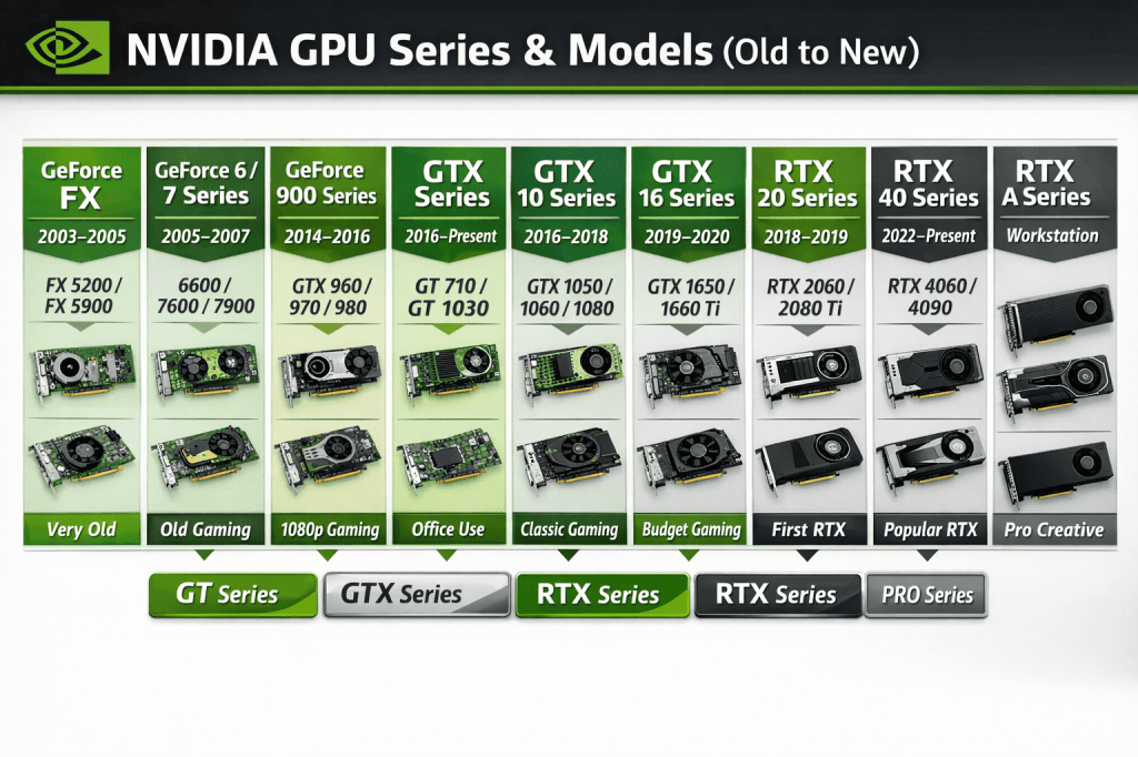 NVIDIA-এর মোট GPU Series&nbsp;কয়টা?